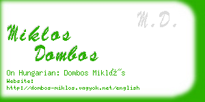 miklos dombos business card